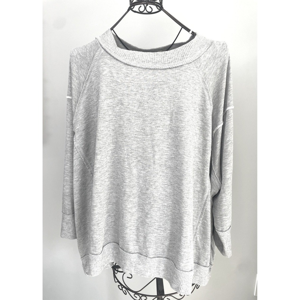 Free People Movement Sun Seeker Sweatshirt Grey oversized pullover FP Boho Flowy